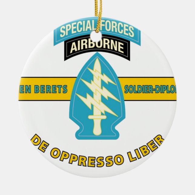 SPECIAL FORCES AIRBORNE "DE OPPRESSO LIBER" CERAMIC ORNAMENT (Front)