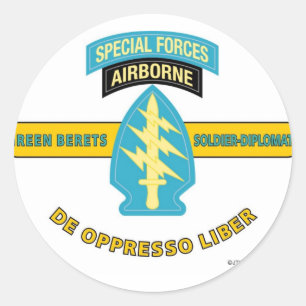 SPECIAL FORCES AIRBORNE "DE OPPRESSO LIBER" CLASSIC ROUND STICKER