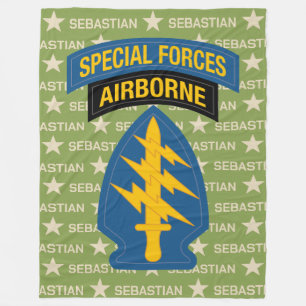 Special Forces Airborne Ranger Custom Name Fleece Blanket