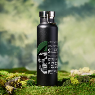 Special Forces Brotherhood Veteran Skull Water Bottle