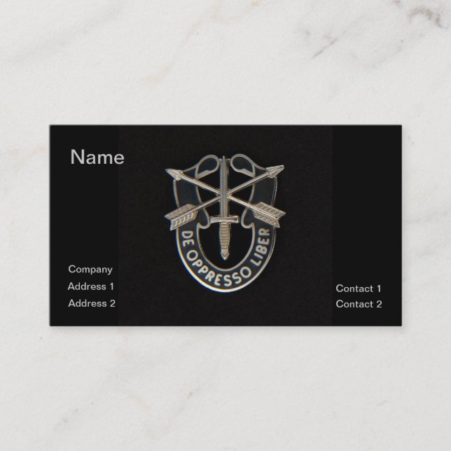 Special Forces Business Card (Front)