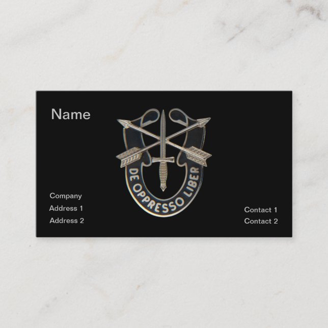Special Forces Business Card (Front)