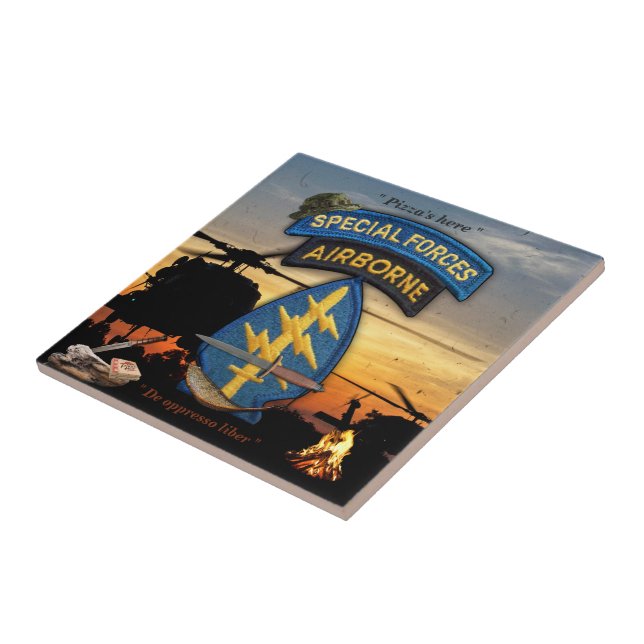 Special Forces Green Berets lrrp lrrps snipers Ceramic Tile (Side)