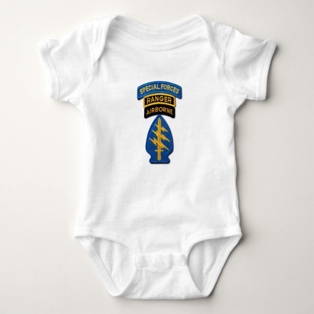 Special Forces Green Berets Rangers LRRPS Patch Baby Bodysuit (Front)