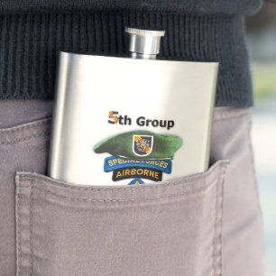Special Forces Group Green Berets SFG SF LRRP Vets Hip Flask
