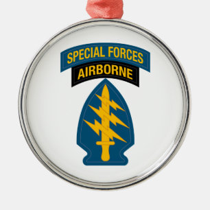 Special Forces insignia Airborne Tab Metal Ornament