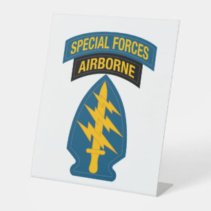Special Forces insignia Airborne Tab Pedestal Sign