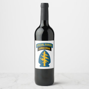 Special Forces insignia Airborne Tab Wine Label