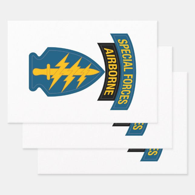 Special Forces insignia Airborne Tab Wrapping Paper Sheet (Set)