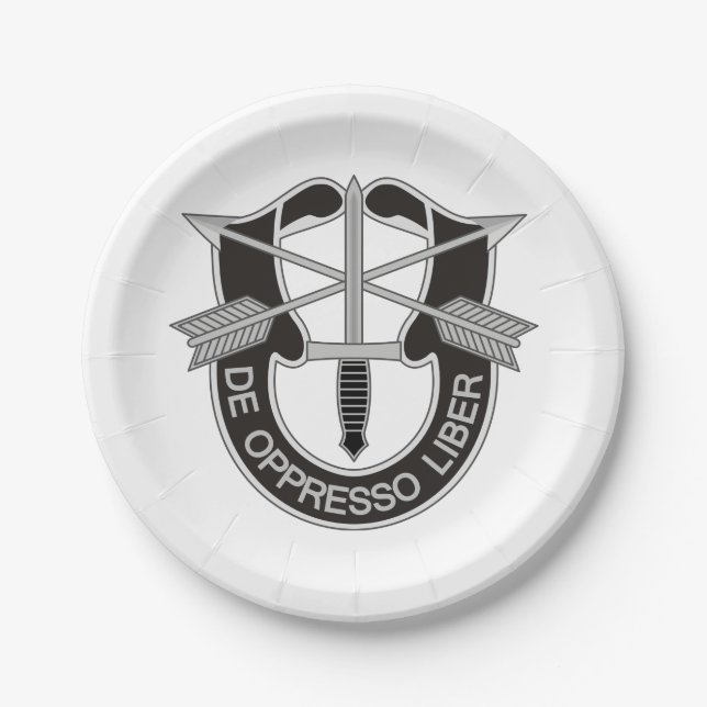 Special Forces SF De Oppresso Liber Paper Plate (Front)