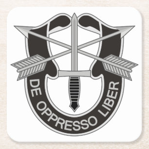 Special Forces SF De Oppresso Liber Square Paper Coaster