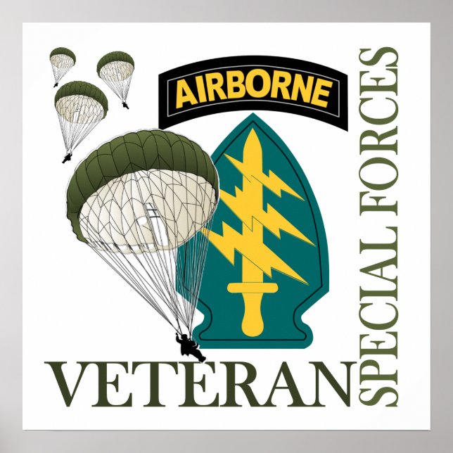 Special Forces Veteran - Airborne Poster (Front)