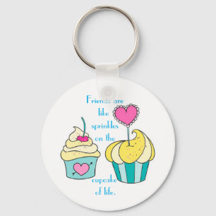 Special Friend Cupcake Message Button Key Ring