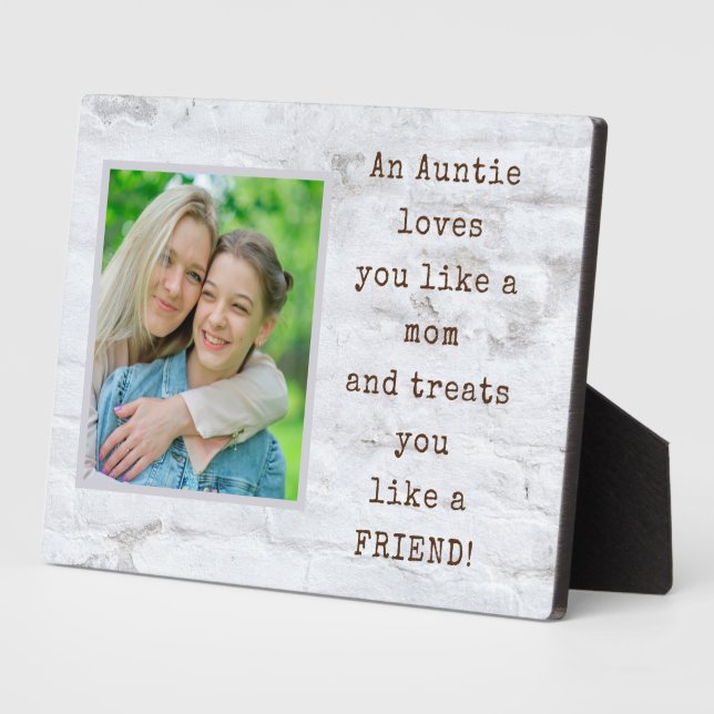 Special Gift! AUNT Photo Plaque with Easel (Side)