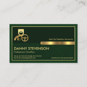 Special Gold Frame Emerald Green Layer, Chauffeur Business Card