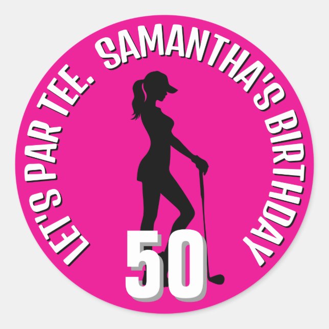 Special Golf Birthday Surprise Classic Round Sticker (Front)