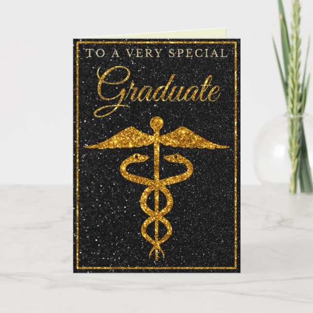 Special Graduate Gold Glitter Medical Card (Front)