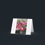 Special Granddaughter Birthday, Stargazer Lily Card<br><div class="desc">Floral still photography,  of a lovely pink Stargazer Lily,  and a birthday greeting for a special granddaughter adorn this greeting card.</div>