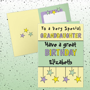 Special granddaughter name purple birthday card