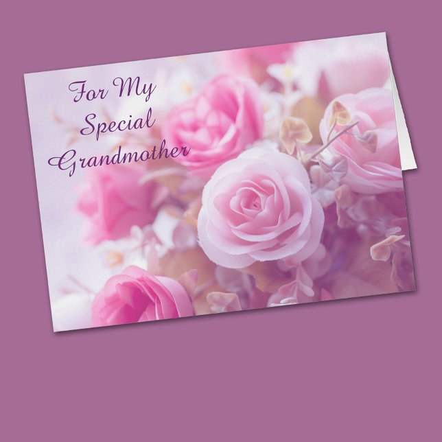 Special Grandmother Pink Roses Mother's Day Card (Creator Uploaded)