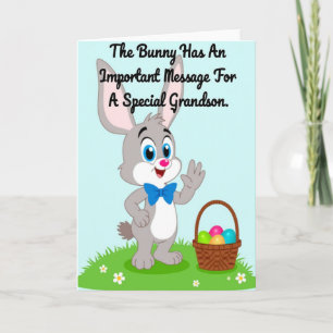 Special Grandson Bunny Message Card