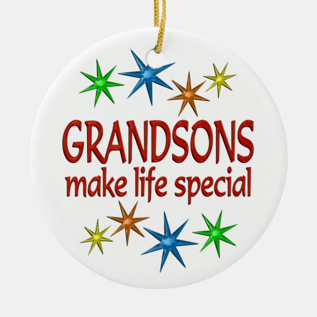 Special Grandson Ceramic Tree Decoration (Front)