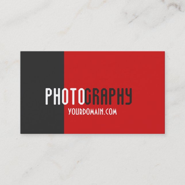 Special Grey Red Stylish Photographer Artist Business Card (Front)