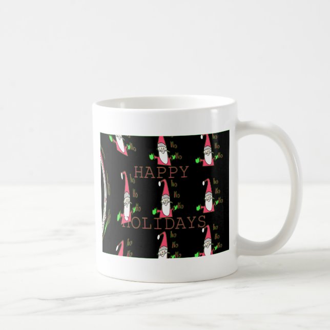 Special Happy Holidays Ho Ho Ho Ink Sketch Santa g Coffee Mug (Right)