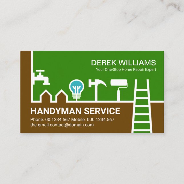 Special Home Handyman Border General Contractor Business Card (Front)