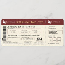 Special invitation card for 50th birthday