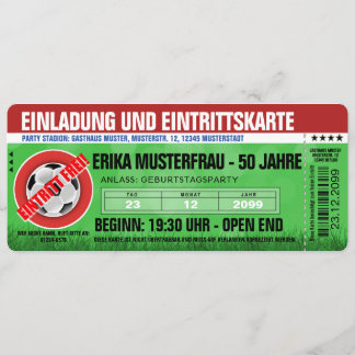 Special Invitation Ticket Soccer
