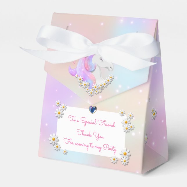 Special Magical Pink Unicorn Birthday Favour Box (Front Side)