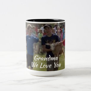 Special Memories Family Photo Grandma We Love You Two-Tone Coffee Mug