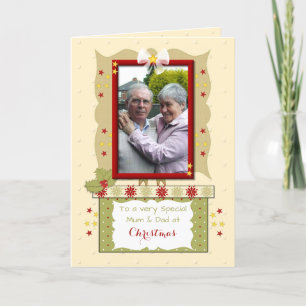 Special mum and dad at Christmas photo greeting Holiday Card