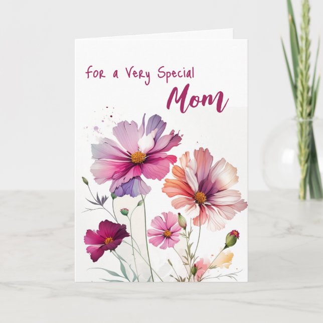 Special Mum Mother's Day Flower Cosmos Card (Front)