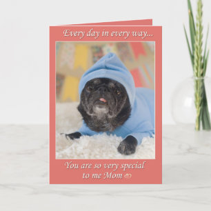Special Mum Pug Mother's Day Greeting Card