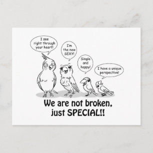 Special need birds postcard