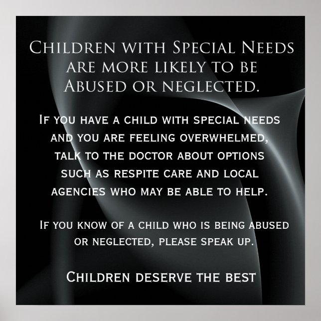 Special Needs abuse Patient reminder Poster (Front)