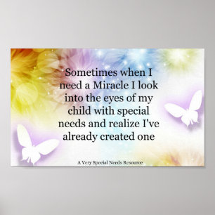 Special Needs Miracle Butterfly Poster