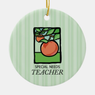 Special Needs Teacher Thank You, Apple Ceramic Ornament
