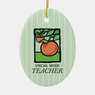 Special Needs Teacher Thank You, Apple Ceramic Ornament