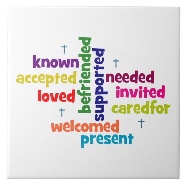 Special Needs Word Cloud Ceramic Tile (Front)