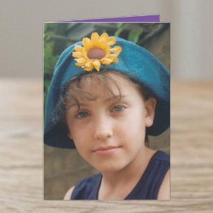 Special niece purple white photo birthday card