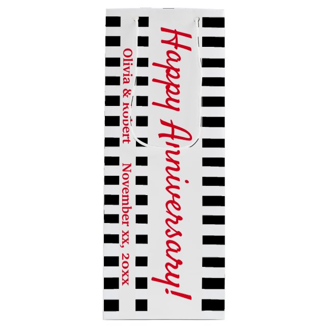 Special Occasion Striped Wine Bag (Front)