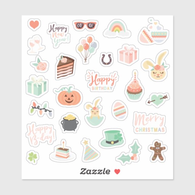 Special Occasions Holiday Celebration Sticker Set (Sheet)