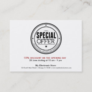 Special Offer Business Card