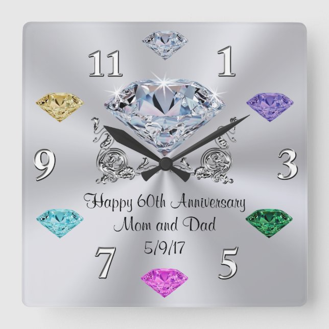 Special Order Birthstone 60th Anniversary Clocks (Front)