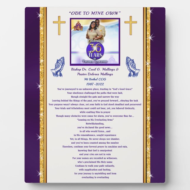 Special Order, Christian Plaque with Karen's Poem (Front)