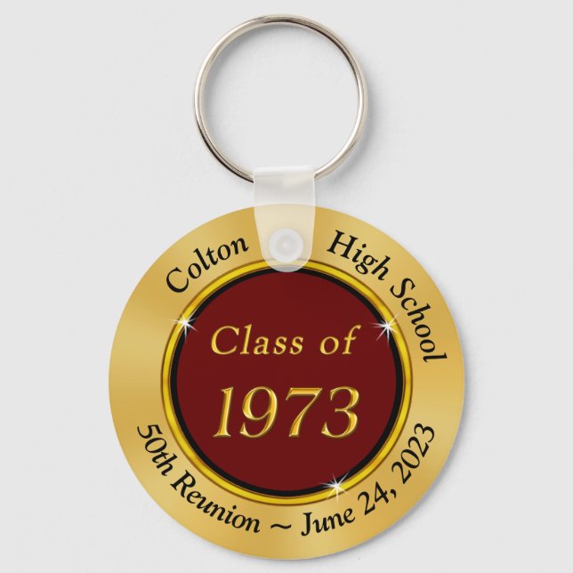 Special Order, Colton High School Keychain, Maroon Key Ring (Front)