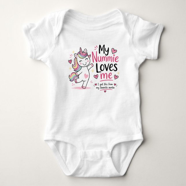 Special Order Customisable Unicorn Baby Bodysuit (Front)